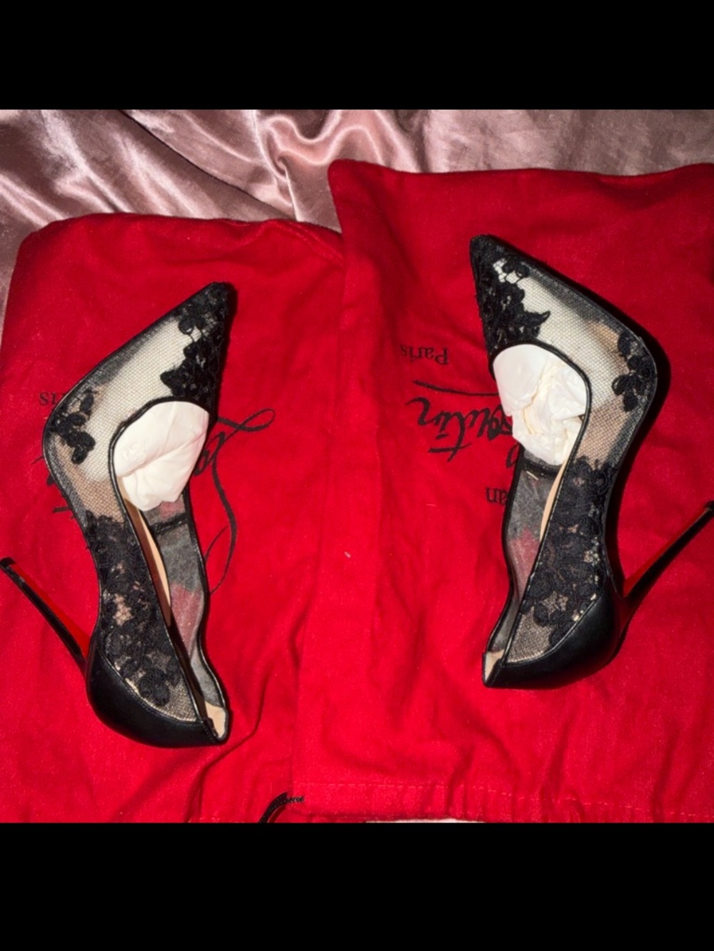 BLACK LACE CHRISTIAN LOUBOUTIN 35.5